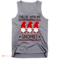 Chillin With My Gnomies Ugly Christmas Tank Top thumb 0