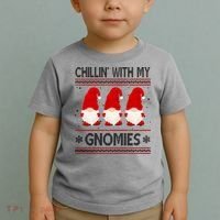 Chillin With My Gnomies Ugly Christmas Toddler T-Shirt thumb 2