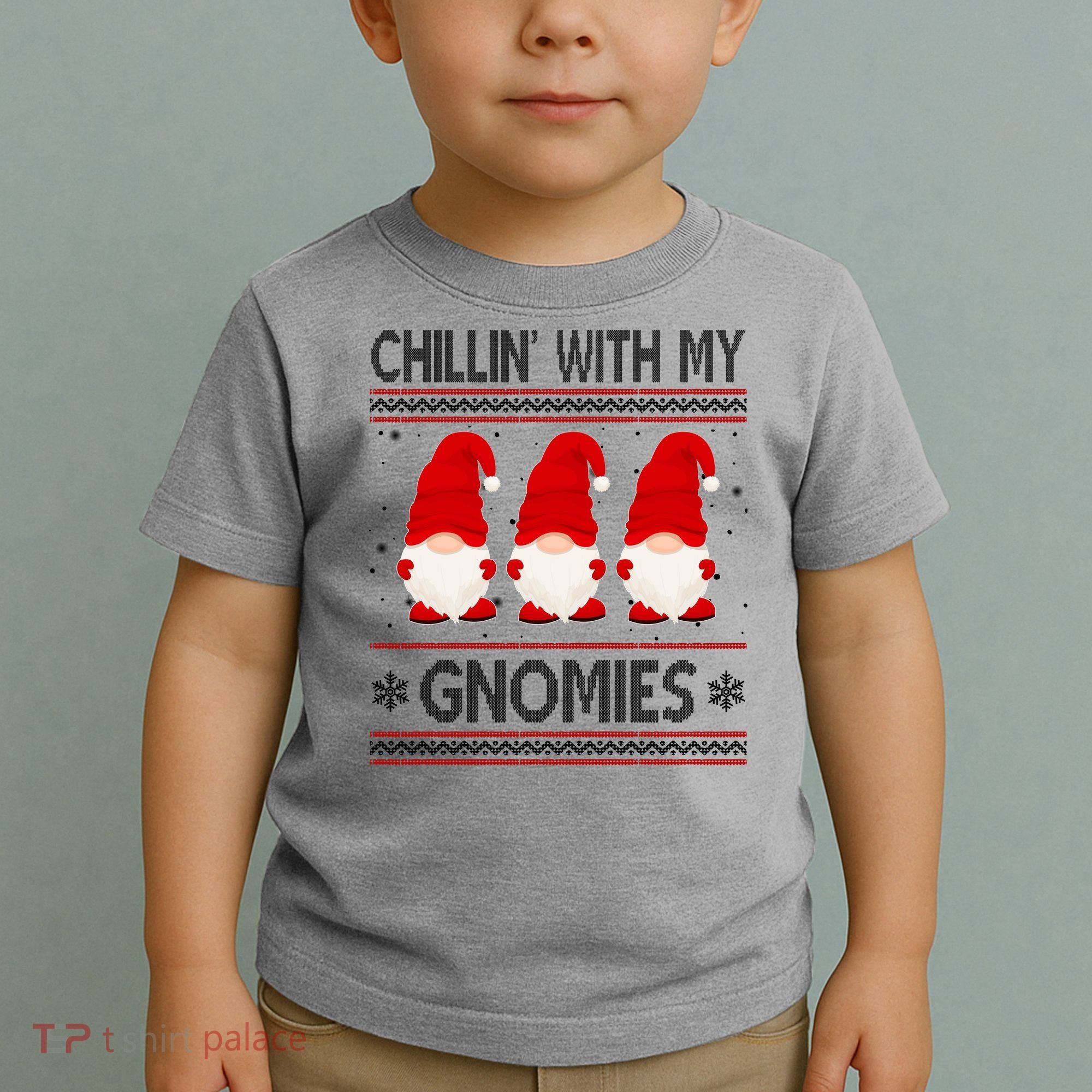 Chillin With My Gnomies Ugly Christmas Toddler T-Shirt