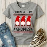 Chillin With My Gnomies Ugly Christmas Women's T-Shirt thumb 3