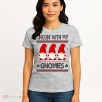 Chillin With My Gnomies Ugly Christmas Women's T-Shirt thumb 4