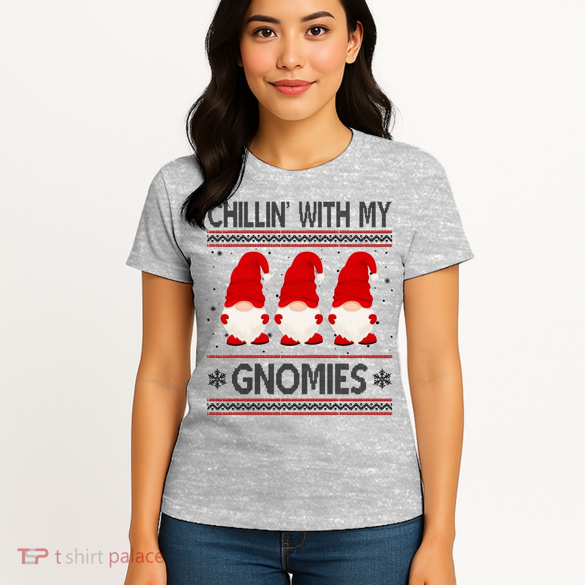 Chillin With My Gnomies Ugly Christmas Women's T-Shirt