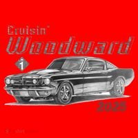 Cruisin Woodward Muscle Car Sketch 2025 Santa Hat thumb 1