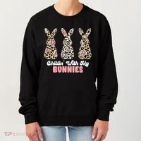 Chillin With My Bunnies Easter Cute Women's Sweatshirt thumb 0