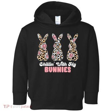 Chillin With My Bunnies Easter Cute Toddler Hoodie