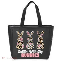Chillin With My Bunnies Easter Cute Tote Bag thumb 0
