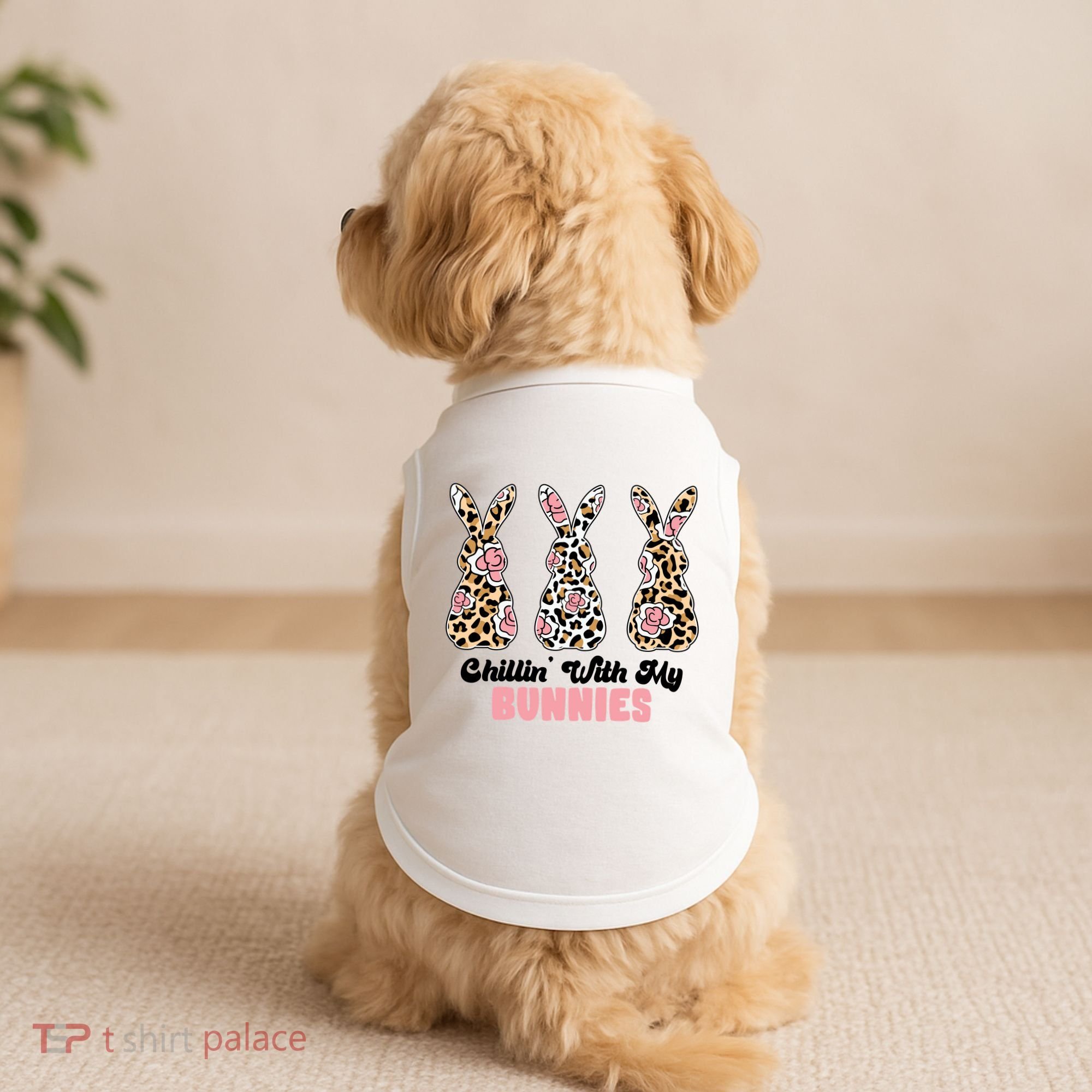 Chillin With My Bunnies Easter Cute Doggie Tank