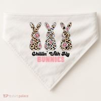 Chillin With My Bunnies Easter Cute USA-Made Doggie Bandana thumb 0