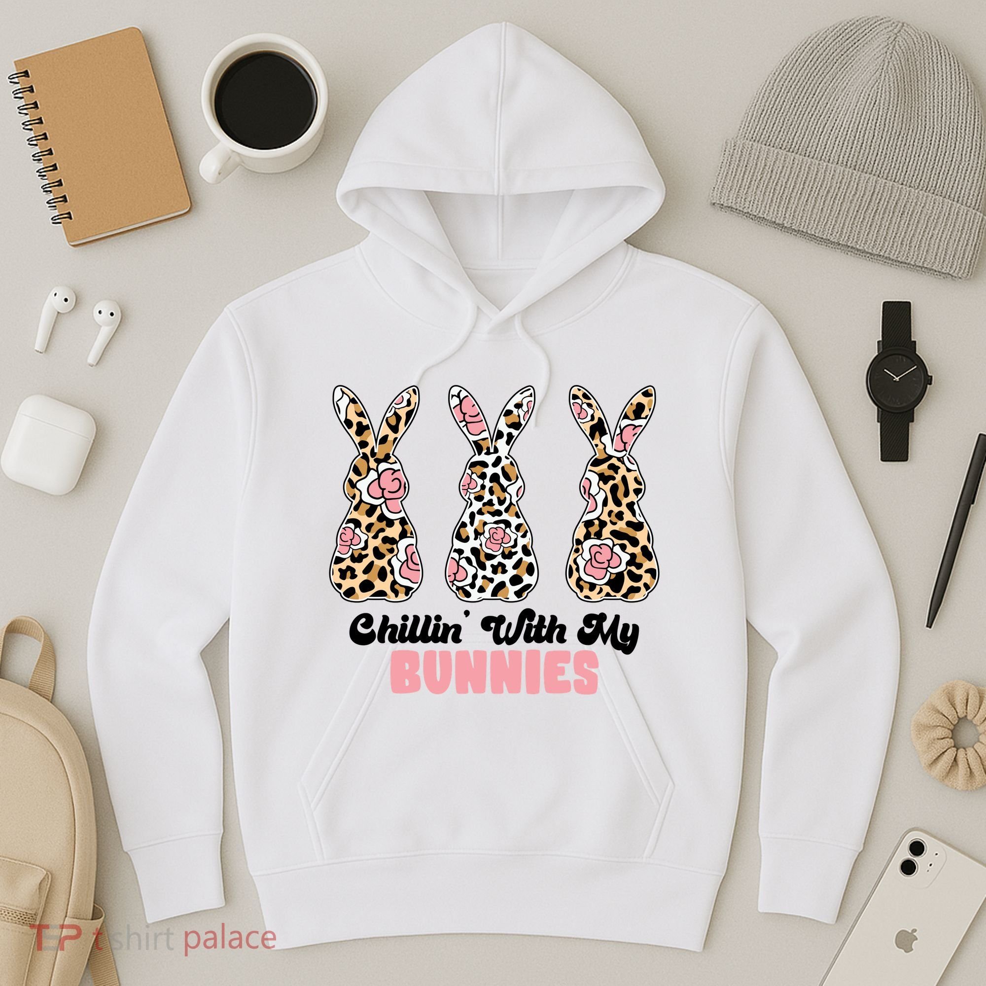 Chillin With My Bunnies Easter Cute Hoodie