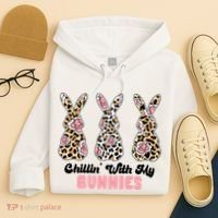 Chillin With My Bunnies Easter Cute Hoodie thumb 4