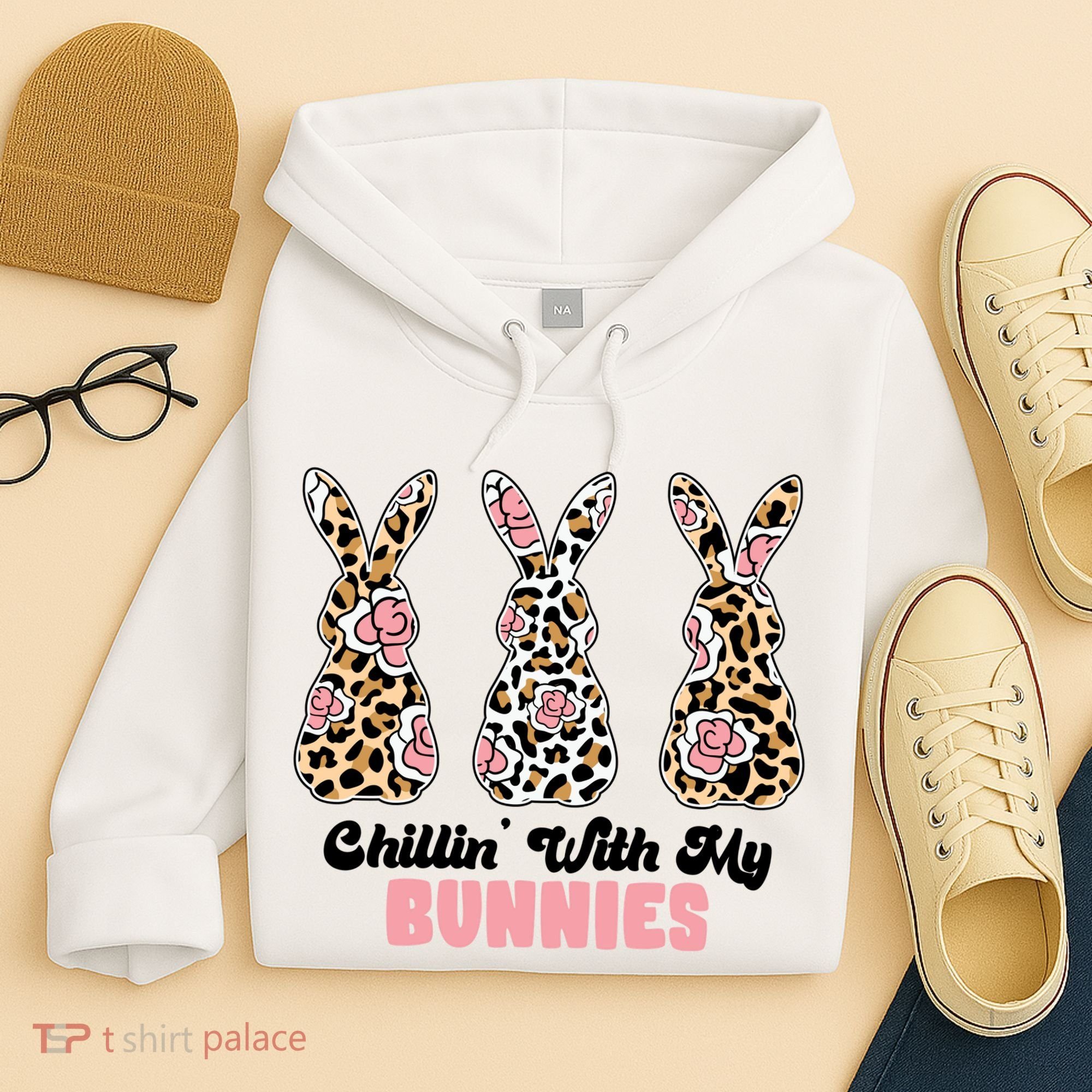 Chillin With My Bunnies Easter Cute Hoodie