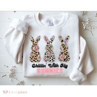 Chillin With My Bunnies Easter Cute Sweatshirt thumb 2
