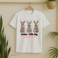 Chillin With My Bunnies Easter Cute T-Shirt thumb 2