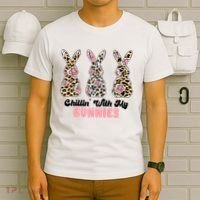 Chillin With My Bunnies Easter Cute T-Shirt thumb 6