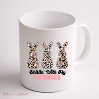 Chillin With My Bunnies Easter Cute Coffee Mug thumb 1