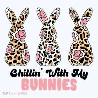 Chillin With My Bunnies Easter Cute Women's Hoodie thumb 2