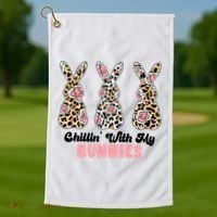 Chillin With My Bunnies Easter Cute Golf Towel thumb 1