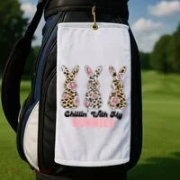 Chillin With My Bunnies Easter Cute Golf Towel thumb 2