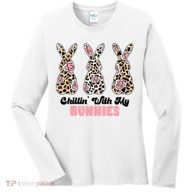 Chillin With My Bunnies Easter Cute Women's Long Sleeve Shirt