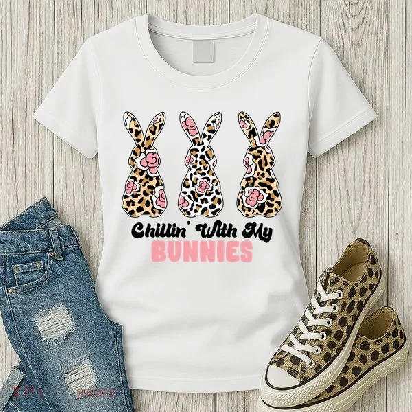 Chillin With My Bunnies Easter Cute Women's T-Shirt