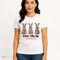 Chillin With My Bunnies Easter Cute Women's T-Shirt thumb 4