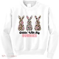 Chillin With My Bunnies Easter Cute Kids Sweatshirt thumb 0