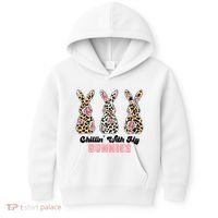 Chillin With My Bunnies Easter Cute Kids Hoodie thumb 0