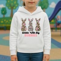 Chillin With My Bunnies Easter Cute Kids Hoodie thumb 3