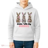 Chillin With My Bunnies Easter Cute Kids Hoodie thumb 4