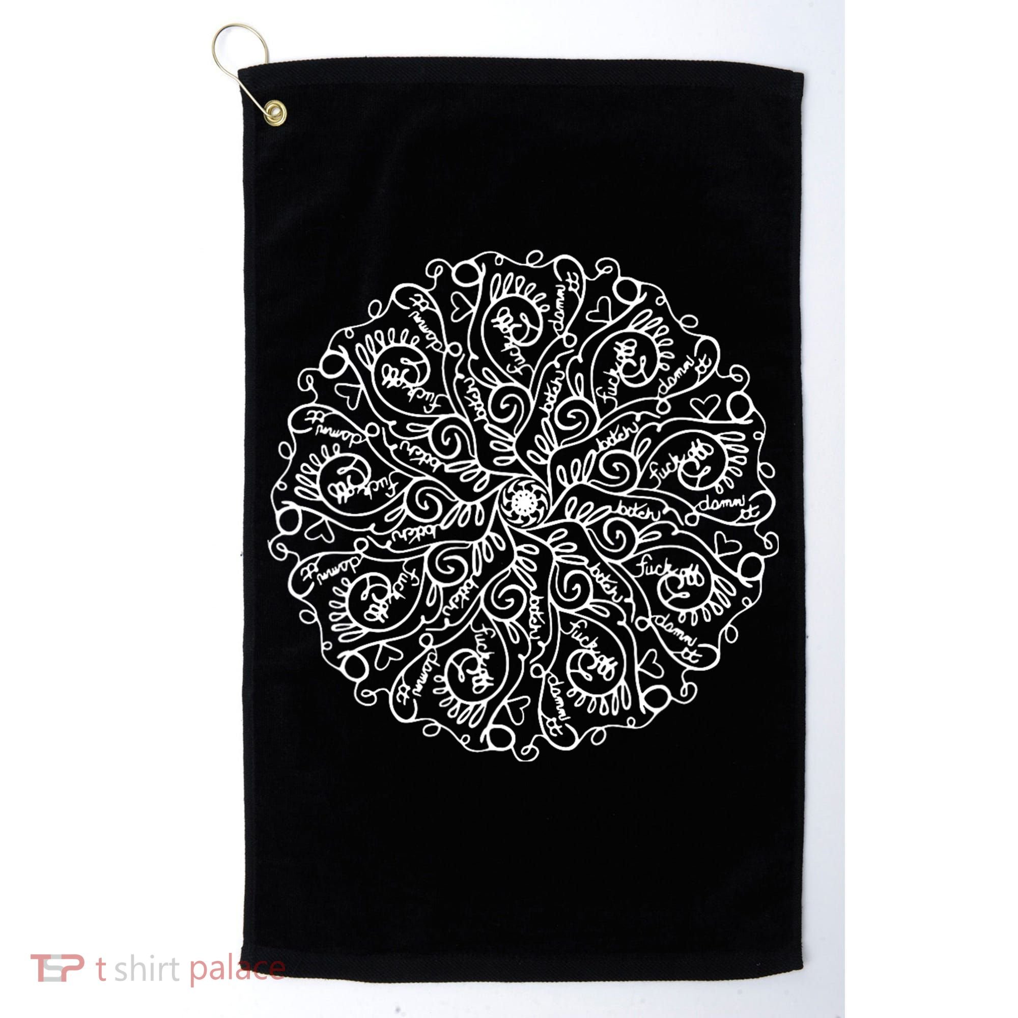 Curse Word Mandala Graphic Tees Golf Towel