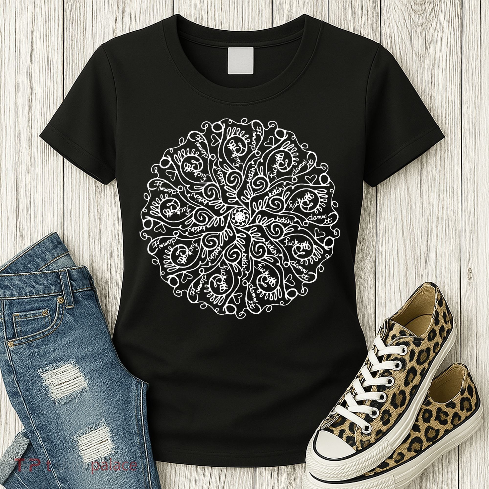 Curse Word Mandala Graphic Tees Women's T-Shirt
