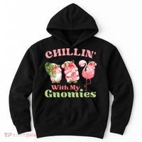 Chillin with my gnomies Tropical gnomes with a flamingo Hoodie thumb 0