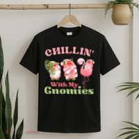 Chillin with my gnomies Tropical gnomes with a flamingo T-Shirt thumb 2