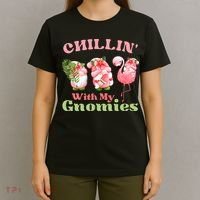 Chillin with my gnomies Tropical gnomes with a flamingo T-Shirt thumb 4