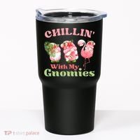 Chillin with my gnomies Tropical gnomes with a flamingo Tumbler thumb 0