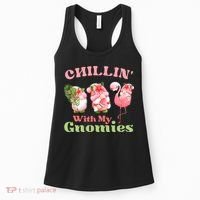 Chillin with my gnomies Tropical gnomes with a flamingo Women's Tank Top thumb 0