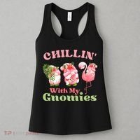Chillin with my gnomies Tropical gnomes with a flamingo Women's Tank Top thumb 3