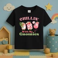 Chillin with my gnomies Tropical gnomes with a flamingo Toddler T-Shirt thumb 3
