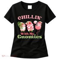 Chillin with my gnomies Tropical gnomes with a flamingo Women's T-Shirt thumb 0