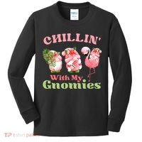 Chillin with my gnomies Tropical gnomes with a flamingo Kids Long Sleeve Shirt thumb 0