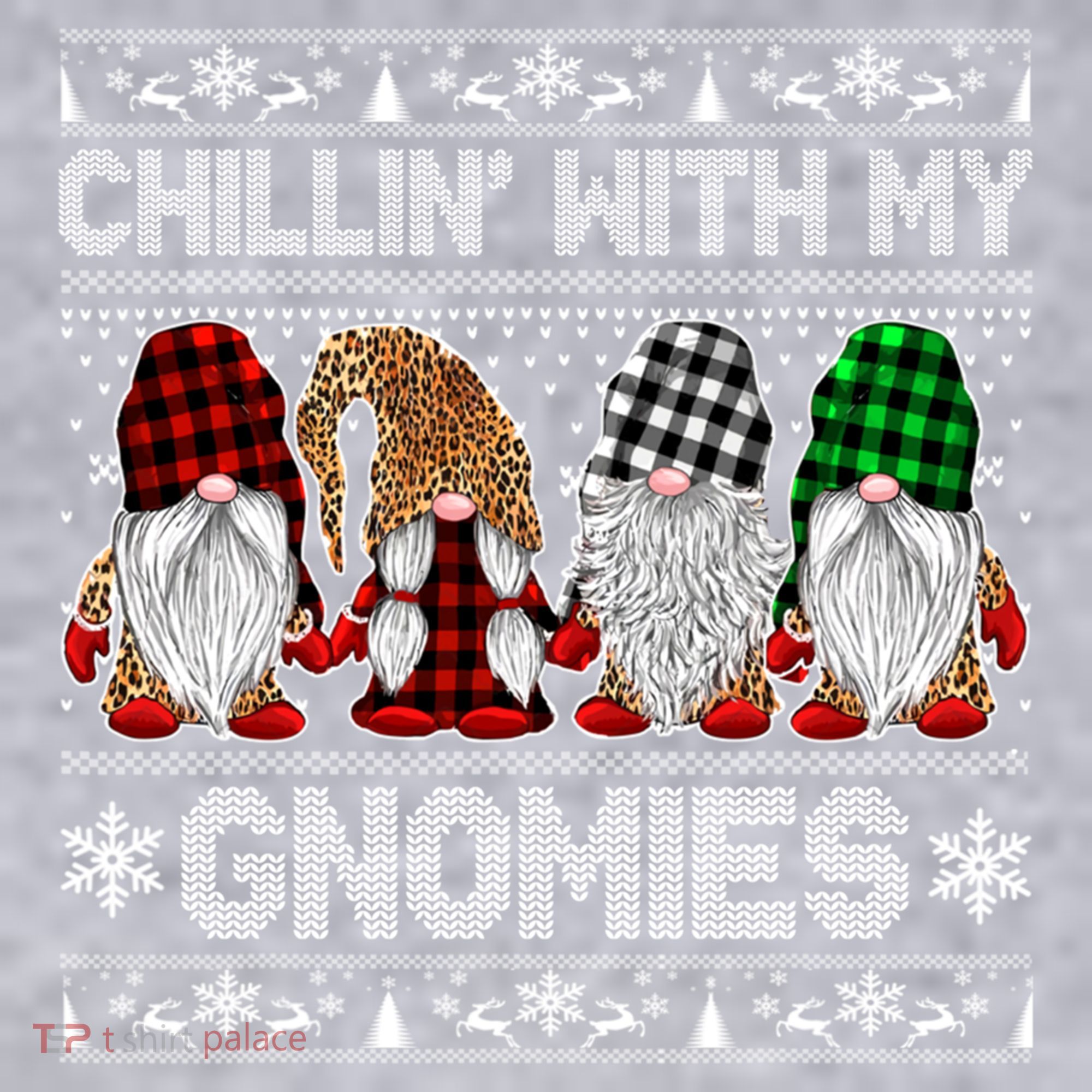 Chillin With My Gnomies Family Ugly Christmas Sweater Gnomes Gift Women's Racerback Cropped Tank