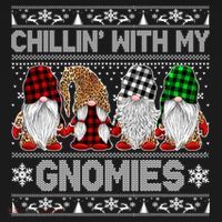 Chillin With My Gnomies Family Ugly Christmas Sweater Gnomes Gift Women's Hoodie thumb 2