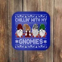 Chillin With My Gnomies Family Ugly Christmas Sweater Gnomes Gift Coaster thumb 0