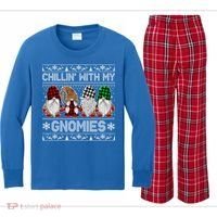Chillin With My Gnomies Family Ugly Christmas Sweater Gnomes Gift Kids Long Sleeve Plaid Pajama Set thumb 0