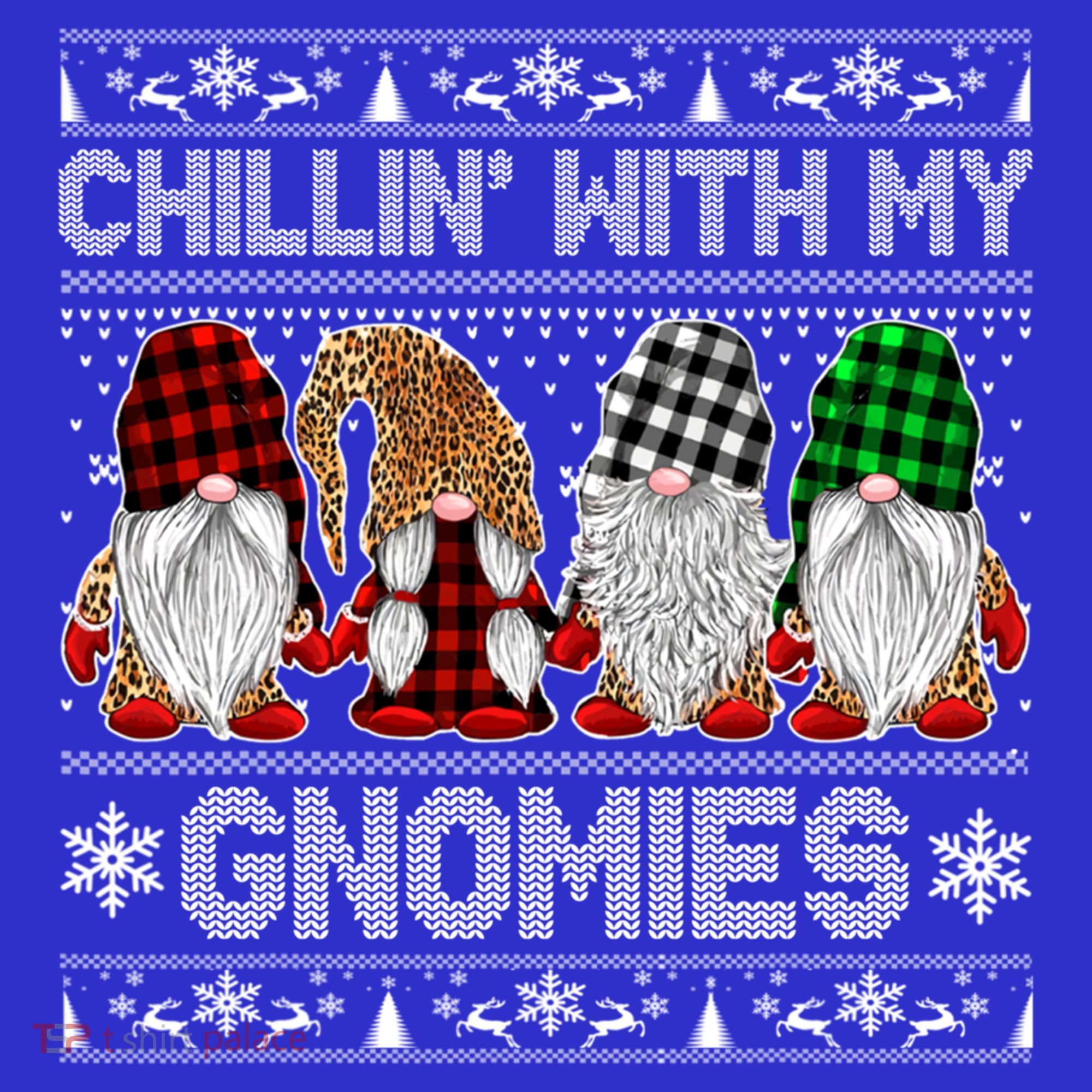 Chillin With My Gnomies Family Ugly Christmas Sweater Gnomes Gift Kids Long Sleeve Plaid Pajama Set