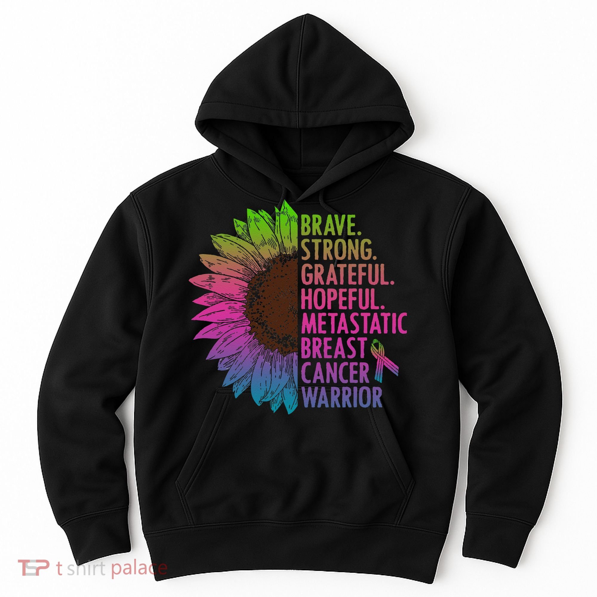 Care Warrior Metastatic Breast Cancer Ribbon Awareness Hoodie