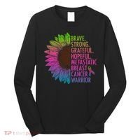 Care Warrior Metastatic Breast Cancer Ribbon Awareness Long Sleeve Shirt thumb 0