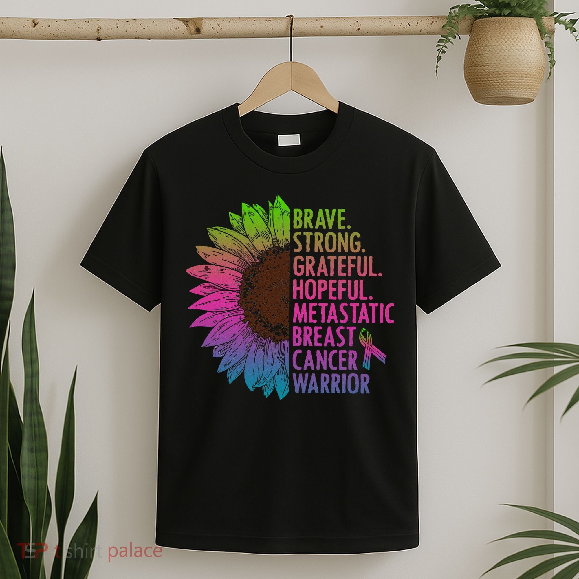 Care Warrior Metastatic Breast Cancer Ribbon Awareness T-Shirt
