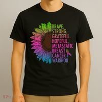 Care Warrior Metastatic Breast Cancer Ribbon Awareness T-Shirt thumb 3