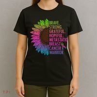 Care Warrior Metastatic Breast Cancer Ribbon Awareness T-Shirt thumb 4